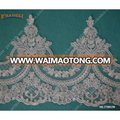 Classical Design net Embroidery Flower Lace trim For Wedding Dress